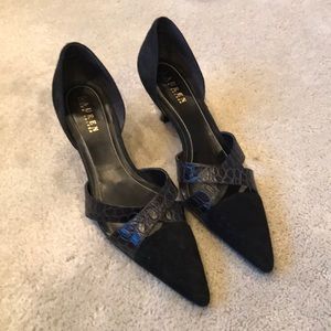 Black Suede and Leather Pump